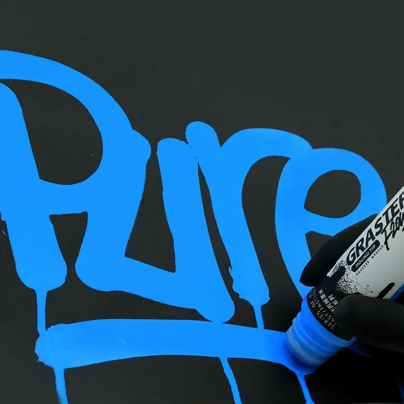 18mm Graffiti Flowing Pen EnviroNmental Odorless Acrylic Pigment Oil-Based Pen Black Colored Round Head Painting Accessories permanent marker pen marker pens permanent marker permanent markers paint marker pen markers pen art markers paint pen art marker pen