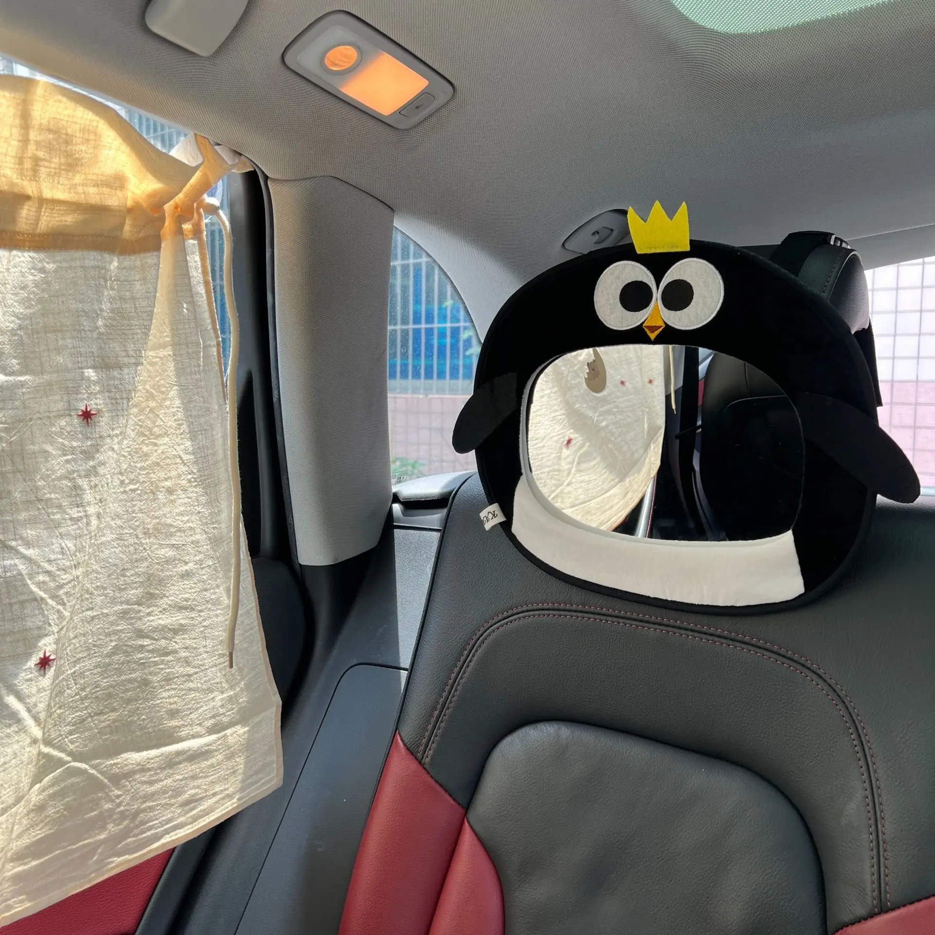 Cute Owl Child Safety Seat Rearview Mirror Cartoon Animal Car Seat Sight Glasses