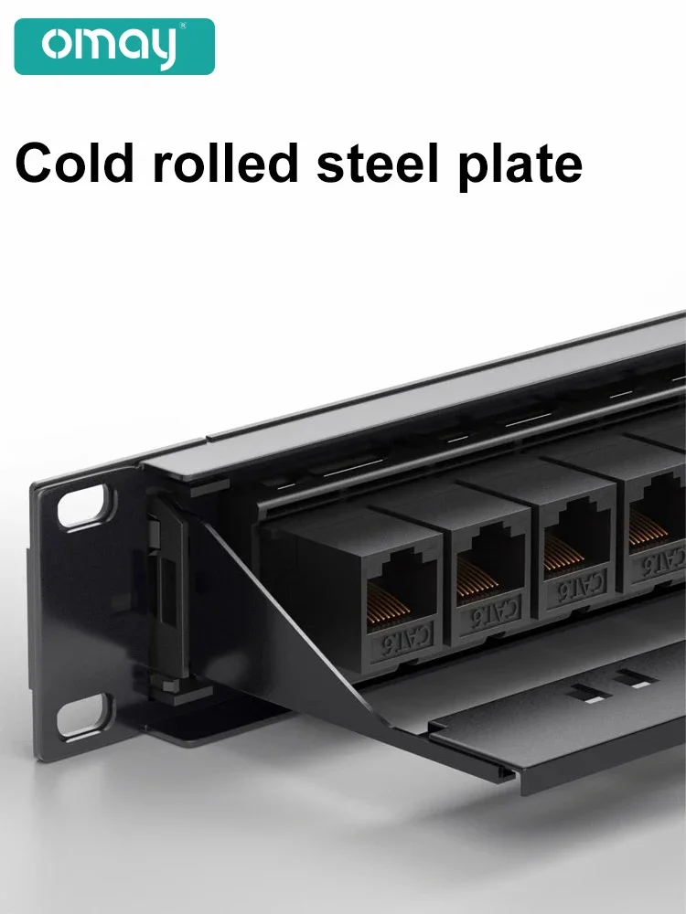Cabo Adaptador Keystone Jack Modular Frame Cat6 Patch Panel Gabinete Rack Pass-through 19 1u 24 Port Omay-rj45 - Imagem 3