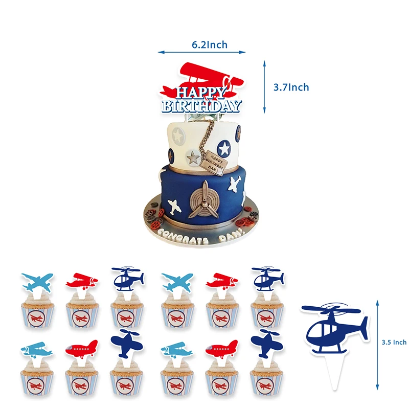 Flugzeug Geburtstag Party Geschirr Set Folie Flugzeug Ballon für Jungen Kinder Flugzeit Fliegen Party Spielzeug Dekore Baby Dusche Liefert – Detail 8