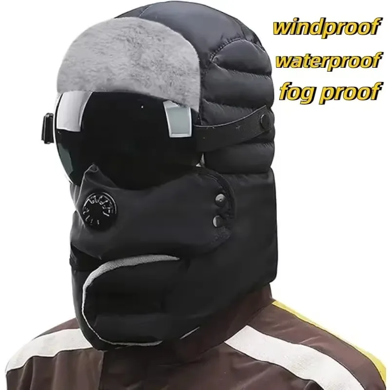 Wintermütze Mit Gesichtsmaske - Plüschgefüttert Für Extreme Kälte