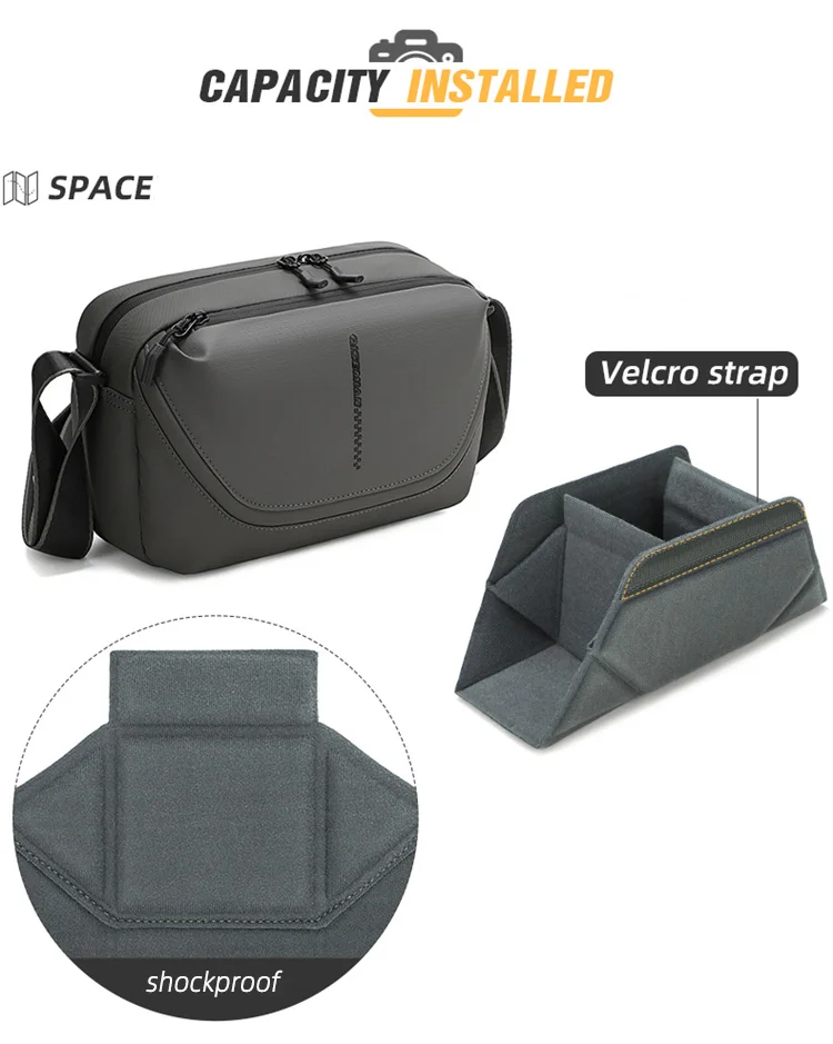 Convertible Digital DSLR Shoulder Waterproof Crossbody Bag For DSLR/Mirrorless With Removable Camera Padded Insert_voghion.com