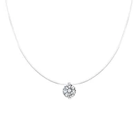 D VVS1 – collier avec pendentif Moissanite 2 carats pour femmes, en argent Sterling 925, ligne de pêche transparente, chaîne, bijoux fins de fête 6