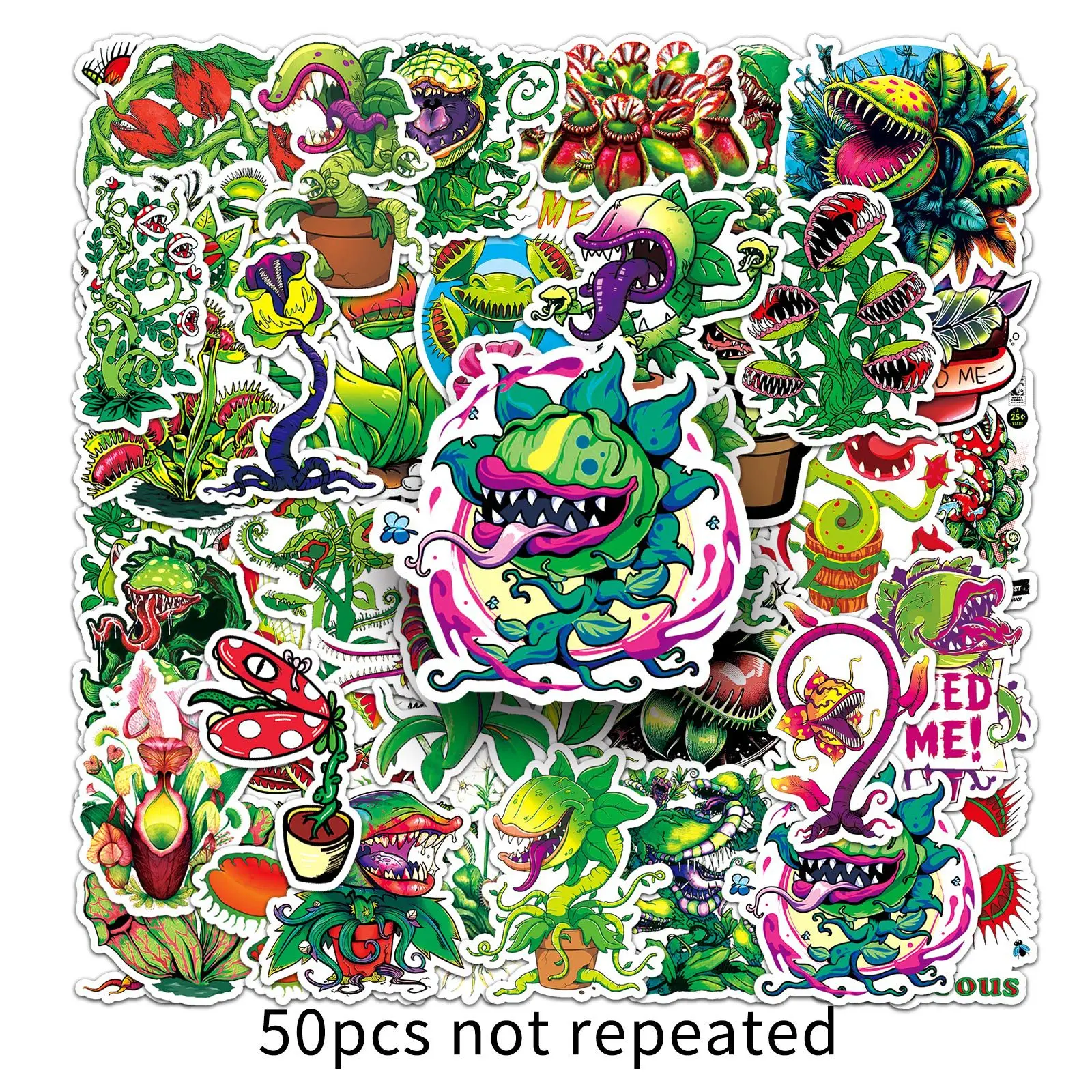 

10/30/50PCS Horror series Carnivorous Plants Sticker DIY Phone Laptop Luggage Skateboard Graffiti Decals Fun for Kid Toy