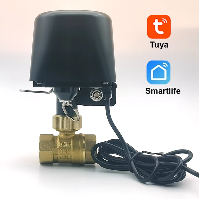 วาล์วน้ำอัจฉริยะ Tuya Zigbee WIFI ขนาด DN15 DN20 DN25 ควบคุมอัตโนมัติสำหรับบ้าน ตั้งเวลาเปิด-ปิดก๊อกน้ำ รองรับ Alexa Google Assistant และ SmartLife 1