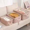 Foldable Linen Fabric Storage Baskets Kids Toys Organizer Clothes and Sundries Storage Box Laundry Basket 1