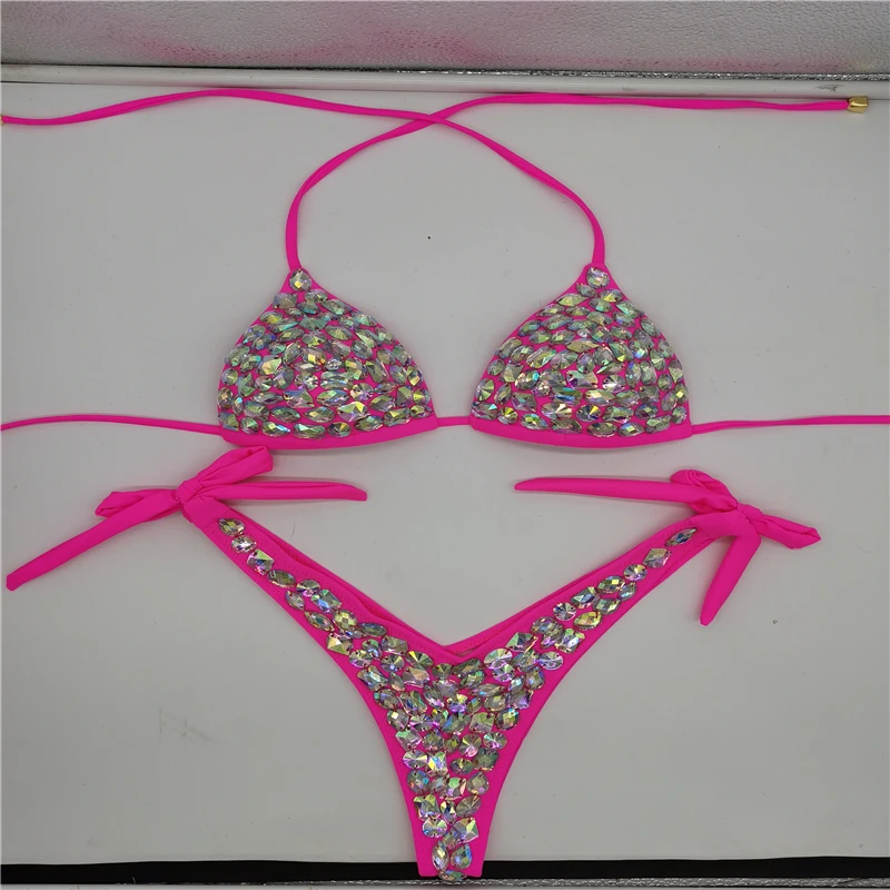 2023-ultimo-disegno-di-alta-qualita-sexy-ragazza-strass-rosa-bling-bikini-costumi-da-bagno