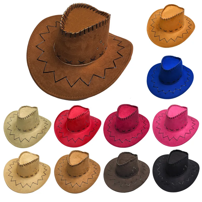 Western cowboy hats Hat for Men and Women Outdoor Use Large Brim Water Droplet Sunscreen American Style