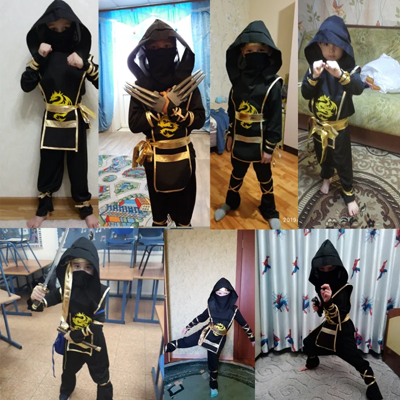 Black Ninja Costume Anime Ninja Toy Set Fighting Samurai Costume Mask  Children's Holiday Best Gift - AliExpress
