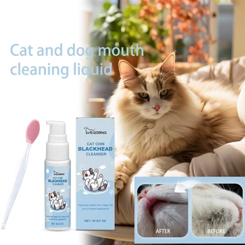 Pet Dental Care Kit for Dogs and Cats Teeth Cleaning Set Toothbrush 30ml Oral Solution Tartar Control Fresh Breath Gentle Hygien