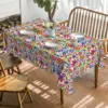 Mexico Day of The Dead Tablecloth Mexico Fiesta Party Decor Dia De Muertos Table Cloth Washable Table Decor Halloween Decoration 2