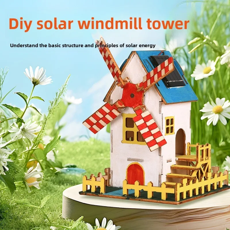 3D 퍼즐 태양열 풍차 장난감 과학 장난감 DIY 물리학 교육 키트 어린이용 모델 태양광 기술 실험 STEM 키트