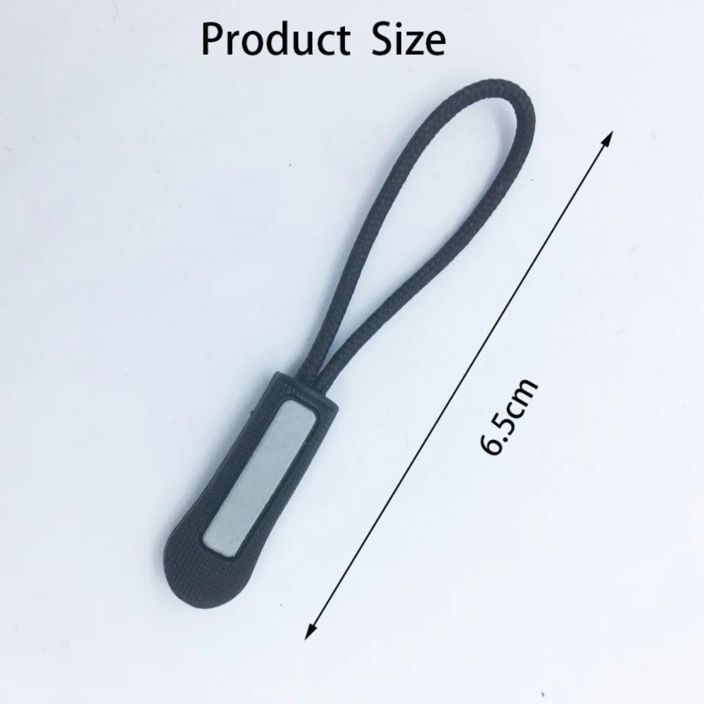 30Pcs Reflective Pull Tail Rope Black Plastic Zipper Rope For Clothing Luggage Shoes Boot