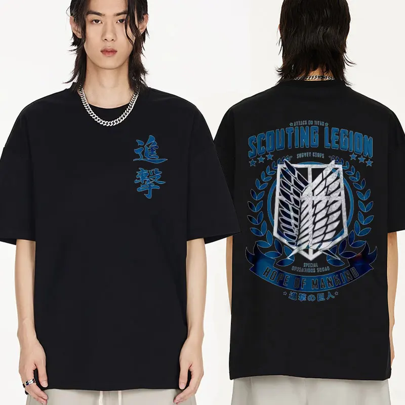 

Manga T-shirt Japanese Anime Attack on Titan T Shirt Shingeki No Kyojin Graphics Tops Tee Titans Attack Print Tshirts Unisex