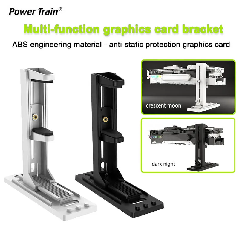 Suporte de Computação Gráfica Trem de Força Suporte Gpu Escalável Elevação Jack Companheiro Preto Branco