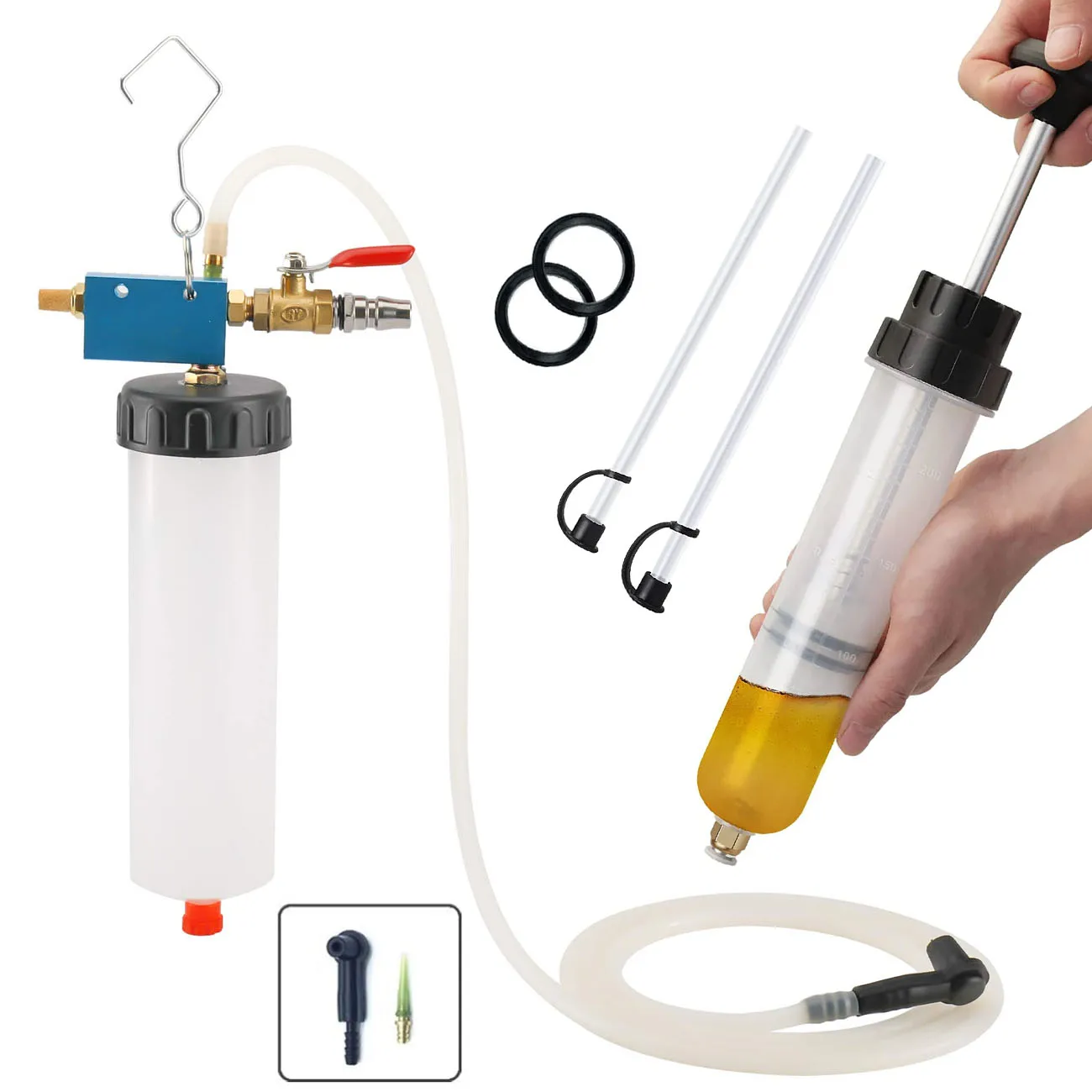 Universal Automotive Fluid Extractor Pump Oil Change Syringe with Hose Manual Fuel Suction Filler Fluid Oil Change Evacuator oil change pump