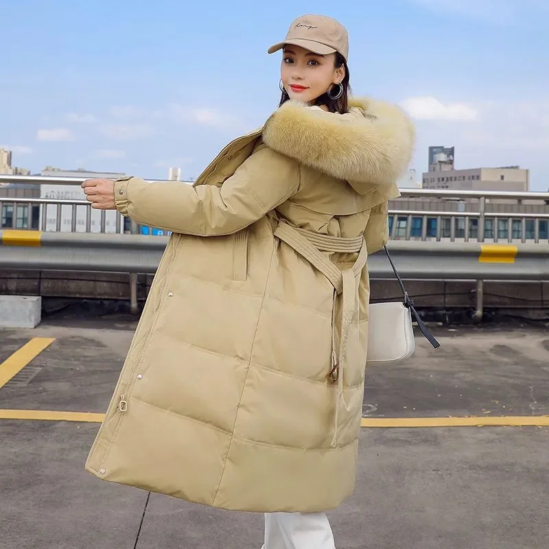 

Женская длинная куртка с капюшоном, повседневное облегающее пальто из хлопка, ветрозащитное теплое пальто в Корейском стиле, новинка для зимы