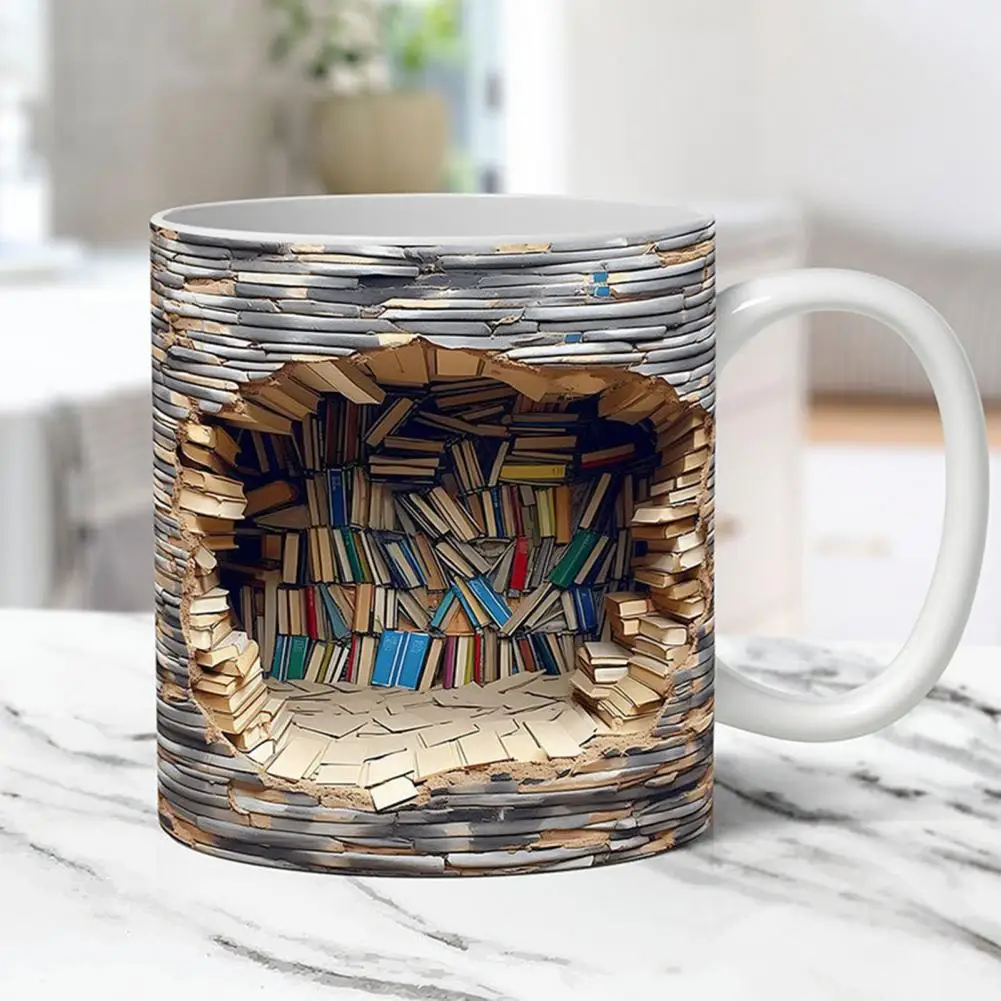 

Креативные 3D книжные полки, кружка с отверстием в стене, персонализированная кружка, кофейная чашка, чайная чашка, подарки на день рождения и Рождество