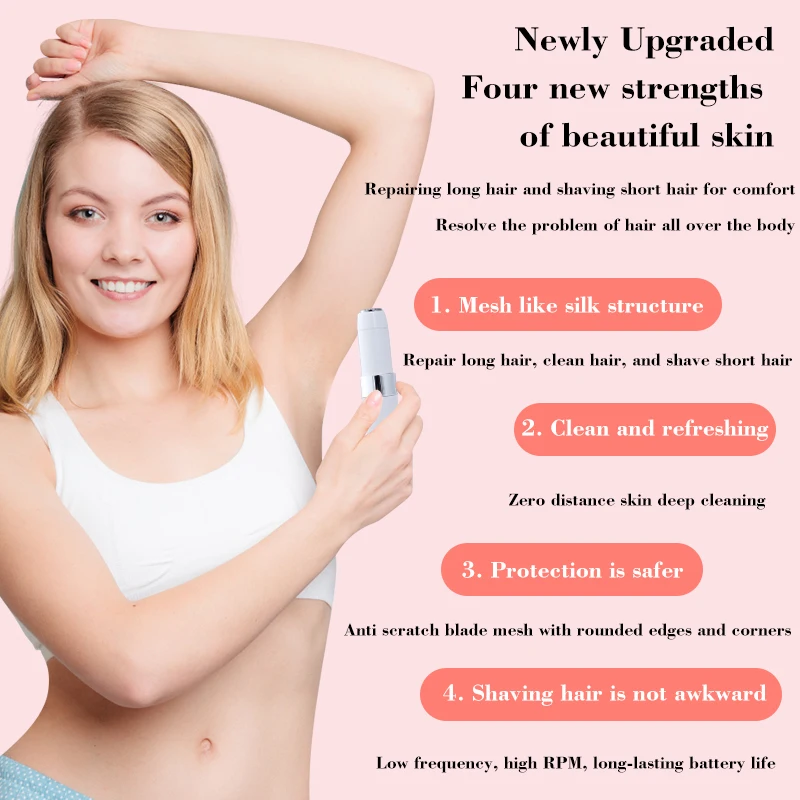 Portable lipstick electric hair trimmer eyebrow pencil, USB charging, men's and women's hair removal device