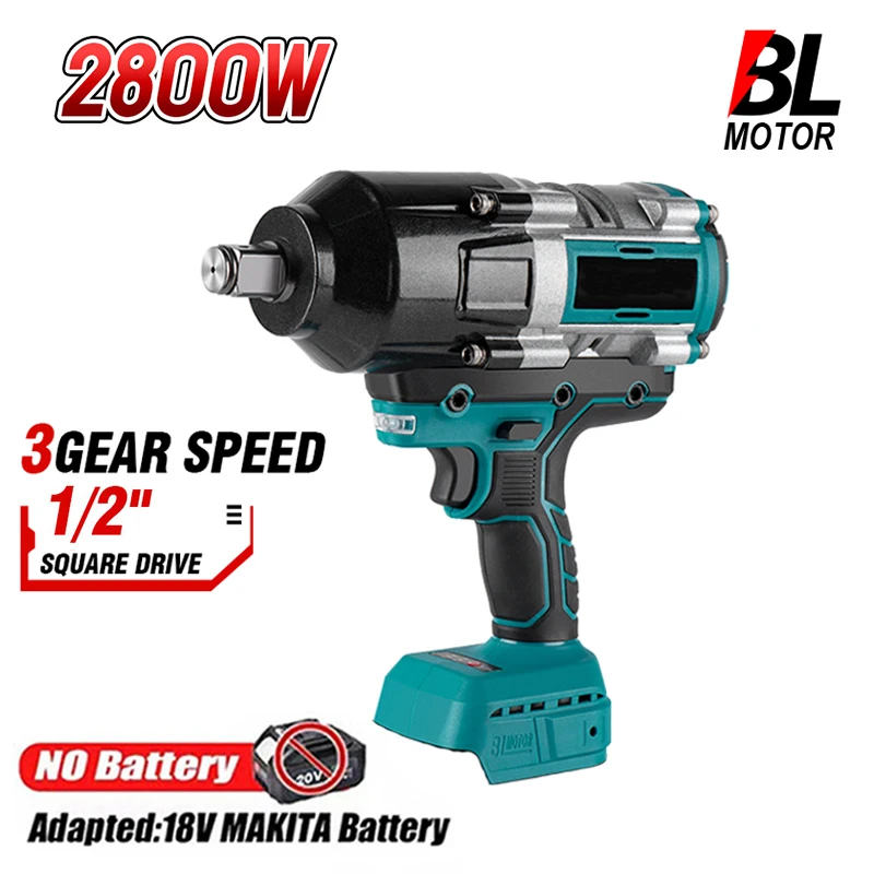 

3100N.M High Torque Brushless Electric Impact Wrench Super Power Screwdriver Cordless Wrench Power Tools for Makita 18V Battery