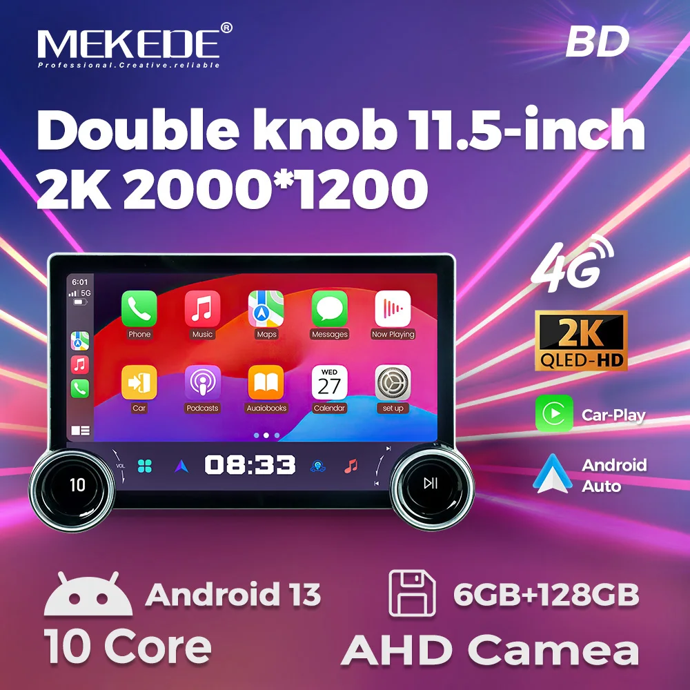 MEKEDE Android 13 Dual Knobs 2K 11.5inch Car Radio 4G WIFI