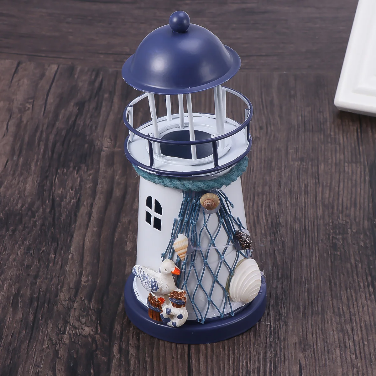 

Lighthouse Decor Ornament Wrought Iron Knickknack Natical Marine Model LED Tea Lights