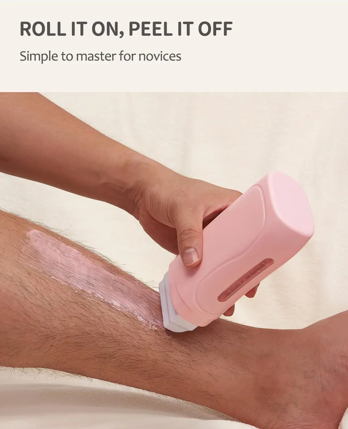 Waxing kit, Roll on Wax Kit, Wax Roller Kit for Sensitive Skin Hair Removal,Easy waxing kit for women and men
