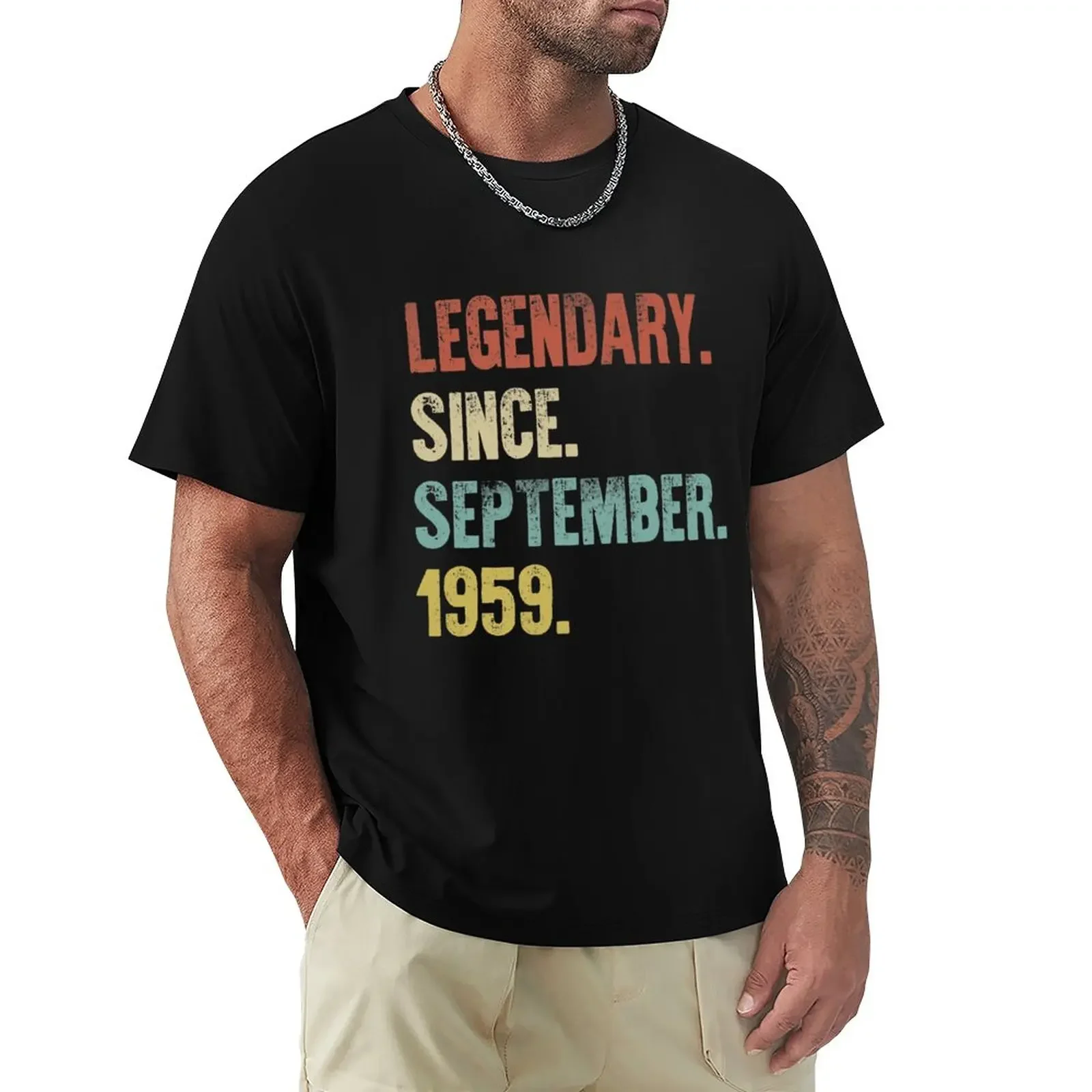 

Retro Vintage 60th Birthday Legendary Since September 1959 T-Shirt aesthetic clothes tees clothes for men