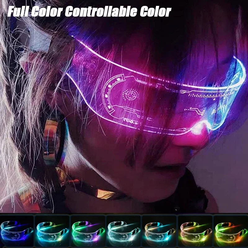 2022 Led Glasses Colorful Luminous Glasses Cool Technology Eyeglasses