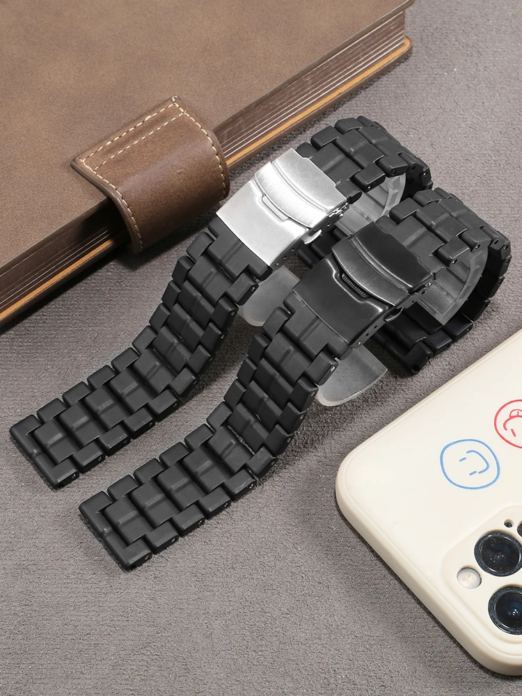 Per Luminox 3051 3080 3150 Serie Doppia Fibbia Pieghevole In Fibra Di Carbonio Speciale Con Cinturino In Acciaio Plastica Per Utensili 23Mm