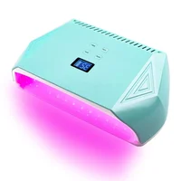 Professional 128W High Power Led Nail Lamp Red Light Gel Polish Dryer Cordless Rechargeable Two Hands Manicure Machine 1