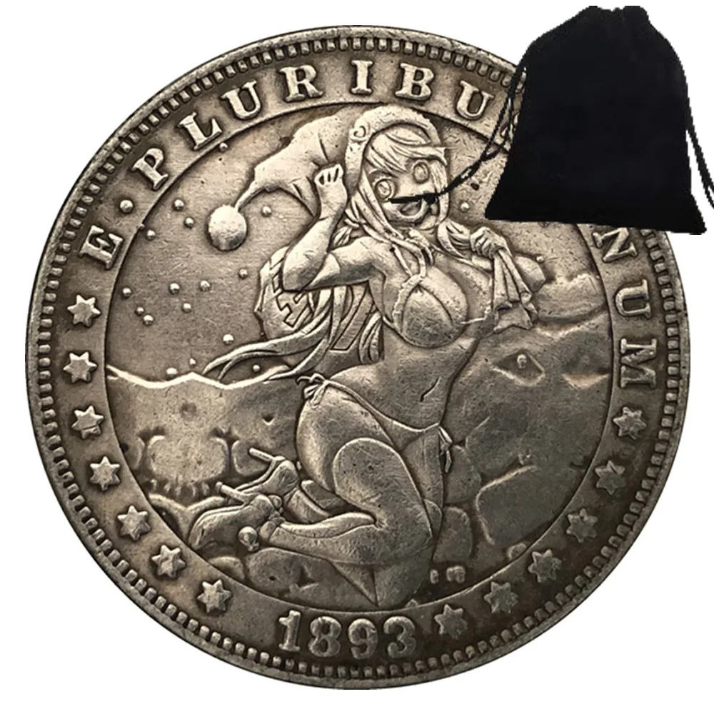 

Роскошный Рождественский привлекательный Ангел за один доллар, 3D Искусство, парные монеты, забавные карманные монеты, памятные монеты на удачу + подарочный пакет