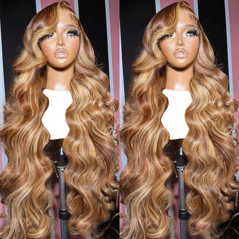 

30 32 Inch Body Wave Highlight Wig Human Hair 13x6 Lace Frontal Wig Brazilian Color 13x4 Lace Front Human Hair Wig For Women