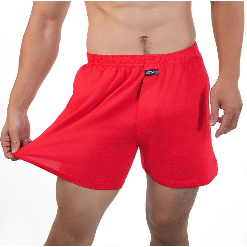 1PC Big Underpants Solid Pajama Bottoms At Home Plus Size Mens Boxer Briefs For Men High Waist Allo Pants Cotton Slacks Sleep Bottoms