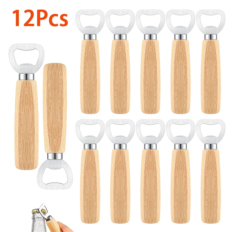 

12 шт. деревянные открывалки для пива открывалка для вина изогнутая деревянная ручная стеклянная крышка открывалки для бутылок