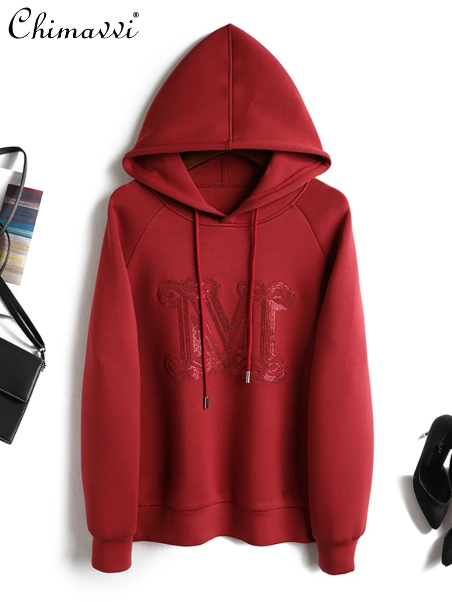

Fashion Letter Space Cotton Hooded Sweatshirt for Women Autumn Winter New Fashion Loose Long Sleeves Pullover Hoodies Casual Top