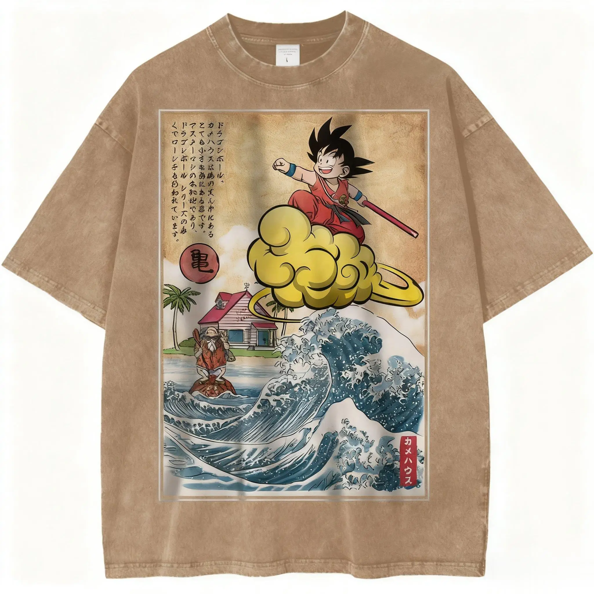 Dragon Ball Vintage Wash Graphic T Shirt Men Anime Print Women Short Sleeve Tee New Summer Casual Tops Streetwear Harajuku Y2k