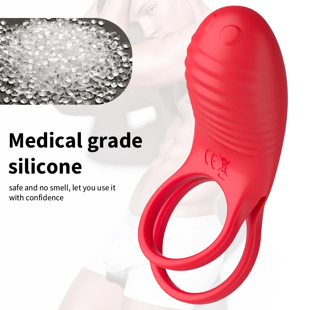 Anneaux vibrants pour couples, vibromasseurs, sextoys pour hommes, anneau retardateur d'éjaculation, accessoires sexy pour adultes masculins._voghion.com