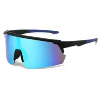 Lunettes de soleil de sport surdimensionnées pour hommes, lunettes de cyclisme, miroir, pour l'extérieur, tendance, enveloppées, Anti-UV, pour l'équitation 3