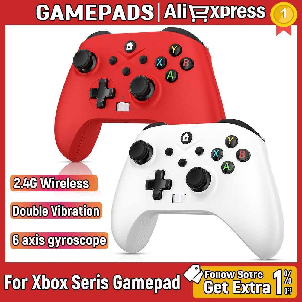 2.4G Wireless Game Controller with Dual Vibration and Six-Axis Technology
