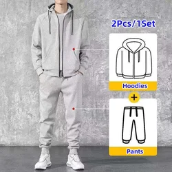 Spring Autumn Tracksuit Men Sets Plus Size 5XL Hooded 2 Pieces Set Jacket+Pants Sportswear Casual Sweat Suits For Men's Clothing