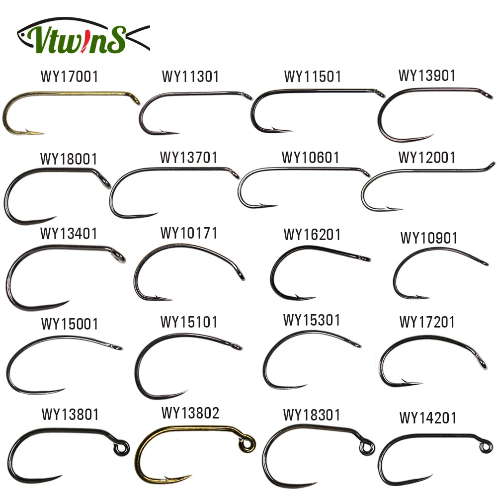 

Vtwins Barbed Barbless Fly Tying Hooks 60 Degree Jig Nymph Hook Dry Streamer Wet Caddis Fly Hooks Trout Fly Fishing Hook Tackle