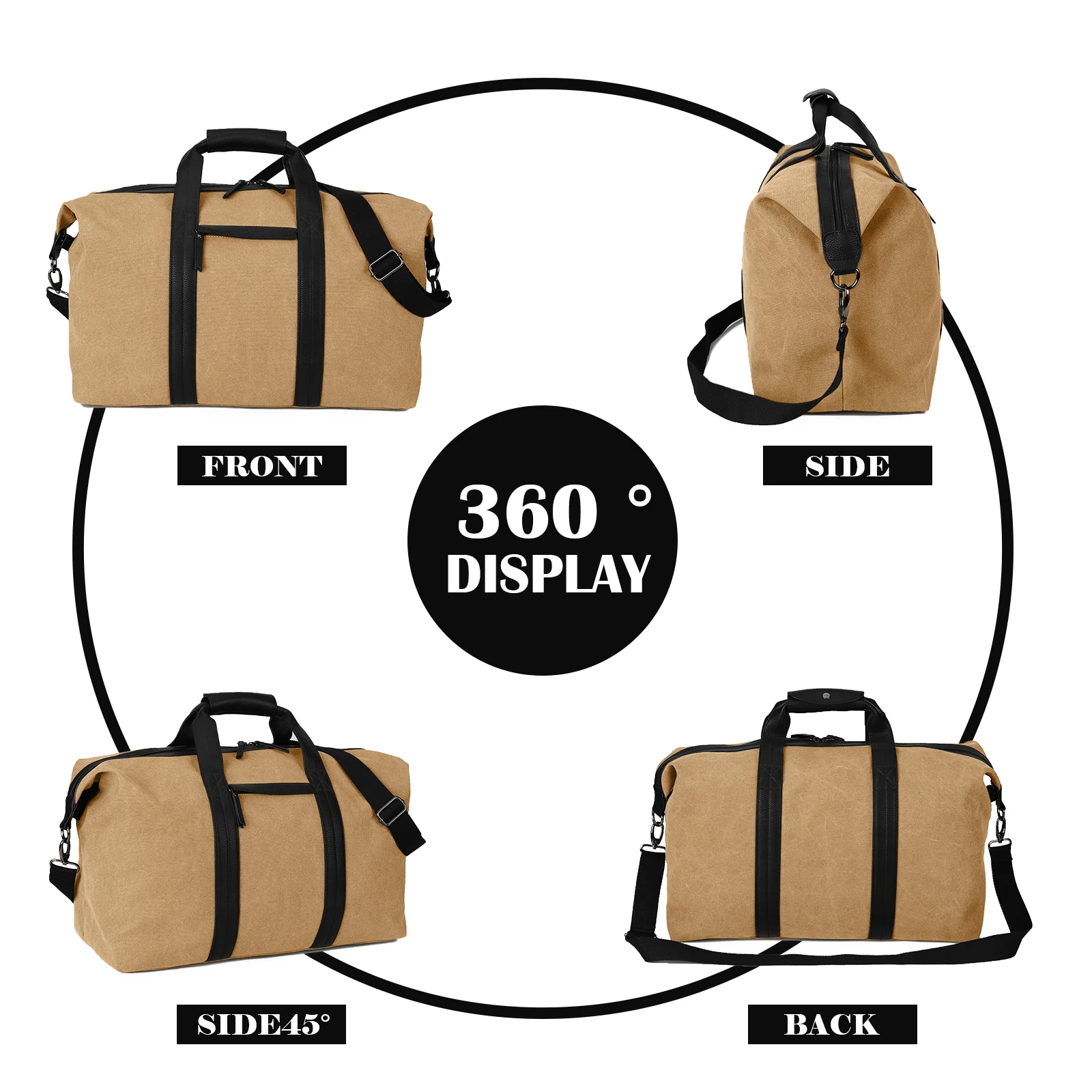 AFKOMST 2024 Large Capacity Carry on Luggage Travel Bag for Men Women Sturdy Duffels Bag Travelling Handbag