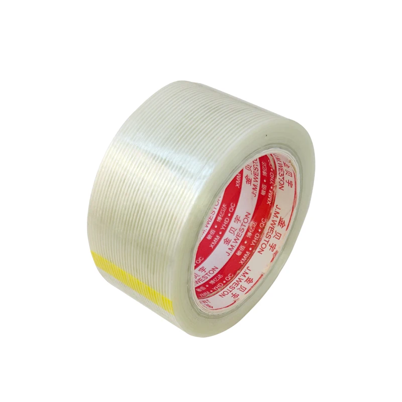 배터리 셀 포장용 50MM x 25M 접착 테이프 강력한 필라멘트 달아서 테이프 투명 강화 유리 섬유 테이프