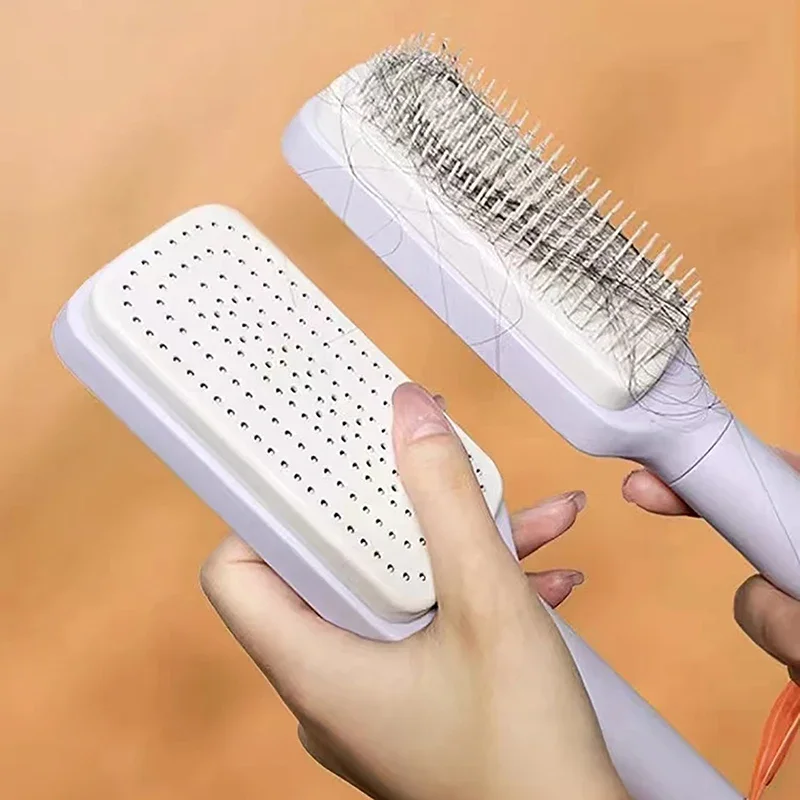 Rotating lifting hair comb, one click cleaning, stretchable massage comb, air cushion, airbag women anti-static hair comb