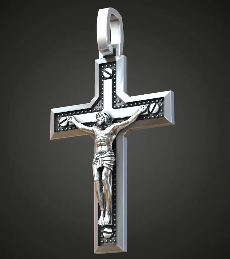4.5g Cross Christian Jesus Crucifixion Screws Gold Pendant Women  Customized 925 SOLID STERLING Silver Pendant