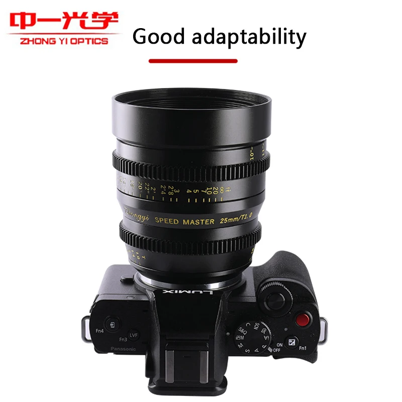 Zhongyi 17Mm 25Mm 35Mm 50Mm T1.0 Cine Lens Messa A Fuoco Manuale Per M43 Mount Olympus Panasonic Bmpcc 4K 6K G5 Gx7 Gx8 E-M5 Epm2 Pen-F