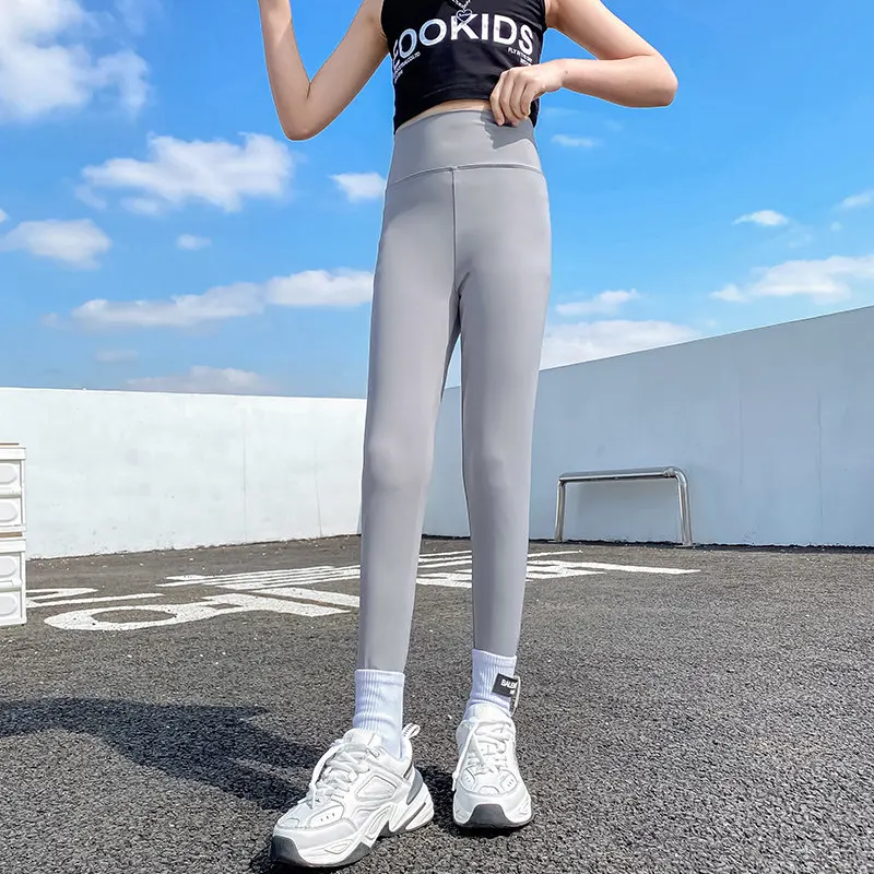 Teenager Girls Yoga Pants 2023 High Waist Black Grey Color Cotton Leggings  Kids Stronger Elastic Tights Gym Trousers 5 To 14Yrs|Leggings| - AliExpress