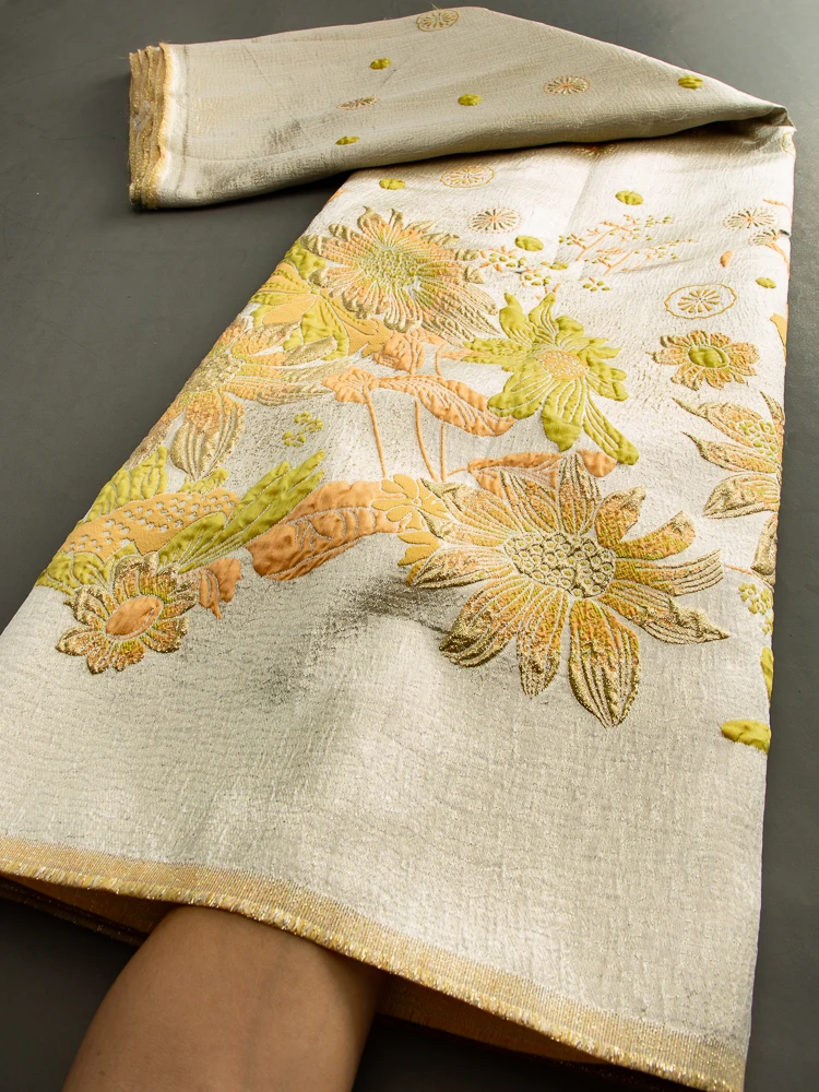 

Nigerian Jacquard Lace Fabric 2024 High Quality African Jacqaurd Brocade Lace Fabric For Wedding Party Women Dresses Sew TY3504