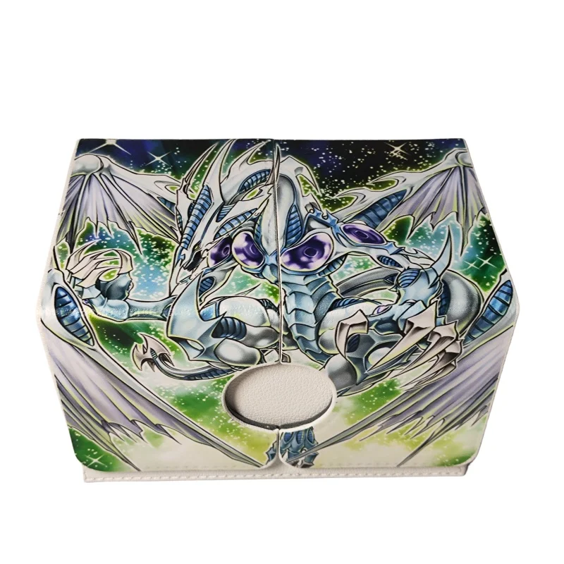 Yu-Gi-Oh Card Case Stardust Dragon Leather Fai Da Te Magnetic Bilayer Action Toy Figures Game Collection Storage Box E Partizionion